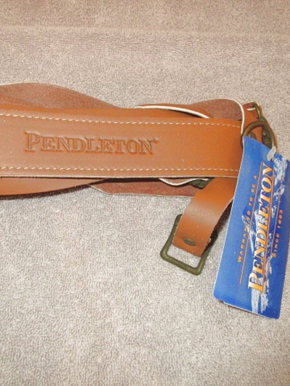 Pendleton Brown Saddle Leather Adjustable Blanket Carrier Western Cowboy NWT